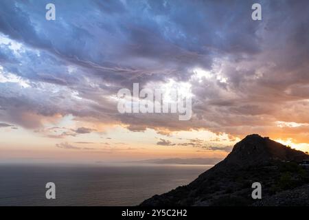 Gebirge von La Muela, Cabo Tiñoso und Roldan, La Azohía, Murcia, Spanien Stockfoto