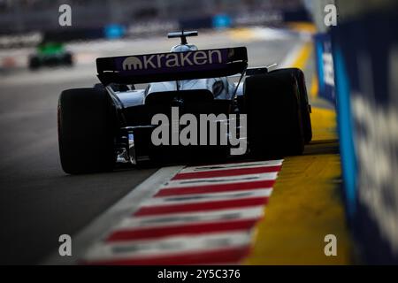 Singapur, Singapur. September 2024. 43 COLAPINTO Franco (ARG), Williams Racing FW46, Action während des Formel 1 Grand Prix von Singapur 2024, 18. Runde der Formel 1 Weltmeisterschaft 2024 vom 20. Bis 22. September 2024 auf dem Marina Bay Circuit in Singapur, Singapur - Foto Florent Gooden/DPPI Credit: DPPI Media/Alamy Live News Stockfoto