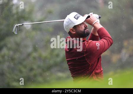 Matthew Baldwin aus England am 5. Tag der BMW PGA Championship 2024 im Wentworth Golf Club in Virginia Water, Surrey. Bilddatum: Samstag, 21. September 2024. Stockfoto