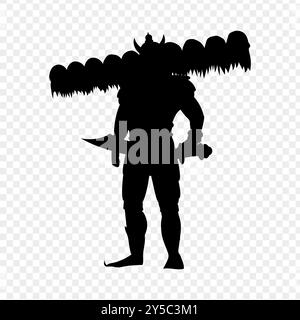 Vektorillustration der Ravana-Silhouette auf transparentem Hintergrund Stock Vektor