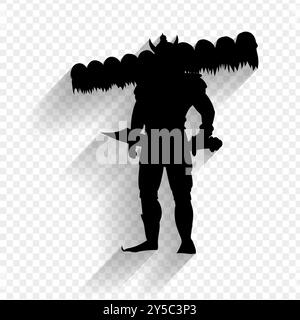 Vektorillustration der Ravana-Silhouette auf transparentem Hintergrund Stock Vektor