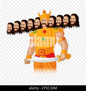 Vektorillustration von Ravana auf transparentem Hintergrund Stock Vektor