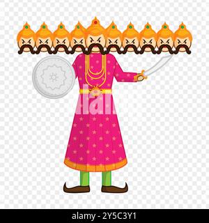 Vektorillustration von Ravana auf transparentem Hintergrund Stock Vektor