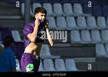 Lüttich, Belgien. September 2024. Beerschot's Antoine Colassin wurde während eines Fußballspiels zwischen Beerschot VA und Sint-Truiden VV in Antwerpen am 8. Tag der Saison 2024-2025 der ersten Liga der „Jupiler Pro League“ der belgischen Meisterschaft am Samstag, den 21. September 2024, dargestellt. BELGA PHOTO MAARTEN STRAETEMANS Credit: Belga News Agency/Alamy Live News Stockfoto