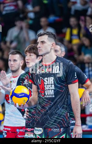 Wassim Ben Tara (Sir Susa VIM Perugia) während Sir Susa VIM Perugia vs Gas Sales Bluenergy Piacenza, Volleyball Italian Supercup Men Match in Florenz, Italien, 21. September 2024 Stockfoto