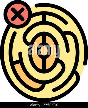 Fingerabdruck wird gescannt, mit einem Kreuz, das den Zugriff aus Sicherheitsgründen verweigert Stock Vektor