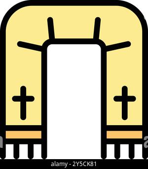 Einfacher Priester gestohlen mit Kreuzen Icon, religiöse Symbol Vektor-Illustration für Web-Design isoliert auf weißem Hintergrund Stock Vektor