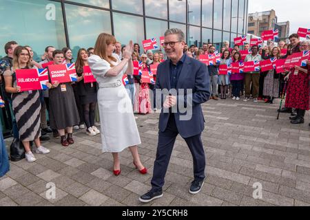 Liverpool, Großbritannien. September 2024. Keir Starmer kommt zu einer Konferenz mit der stellvertretenden Premierministerin Angela Rayner, Liverpool UK.Bild. Quelle: GaryRobertsphotography/Alamy Live News Stockfoto