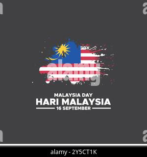 Hari Malaysia, Malaysia Day, 16. September, Post, Anzeigen, Banner, Poster, Flyerdesign für Hari Malaysia, bearbeitbare Vorlage, Stockillustration. Stock Vektor