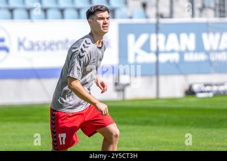 Chemnitz, Deutschland 21. September 2024: Regionalliga Nordost - 2024/2025 - Chemnitzer FC gegen Hertha Zehlendorf im Bild: Mateo Kastrati (Zehlendorf) Stockfoto