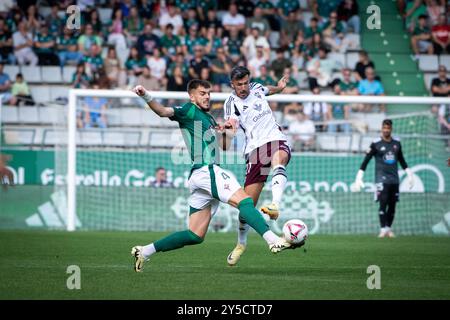 Ferrol, Spanien. 21. September 2024. Hypermotion-Liga. Tag 6. Rennverein ferrol gegen Albacete. Quelle: Ismael Mijan Stockfoto