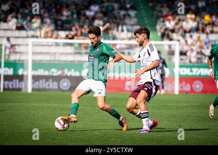 Ferrol, Spanien. 21. September 2024. Hypermotion-Liga. Tag 6. Rennverein ferrol gegen Albacete. Quelle: Ismael Mijan Stockfoto