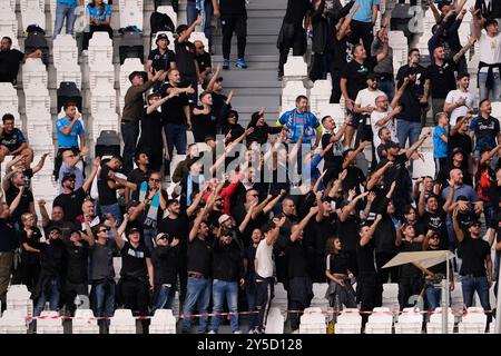 Torino, Italien. September 2024. Napoli Fans während des Fußballspiels der Serie A zwischen Juventus FC und SSC Napoli im Juventus Stadion in Turin, Nordwesten Italiens - 21. September 2024. Sport - Fußball (Foto: Fabio Ferrari/LaPresse) Credit: LaPresse/Alamy Live News Stockfoto