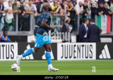 Torino, Italien. September 2024. Lukaku während des Fußballspiels der Serie A zwischen Juventus FC und SSC Napoli im Juventus-Stadion in Turin, Nordwesten Italiens - 21. September 2024. Sport - Fußball (Foto: Fabio Ferrari/LaPresse) Credit: LaPresse/Alamy Live News Stockfoto