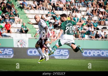 Ferrol, Spanien. 21. September 2024. Hypermotion-Liga. Tag 6. Rennverein ferrol gegen Albacete. Quelle: Ismael Mijan Stockfoto