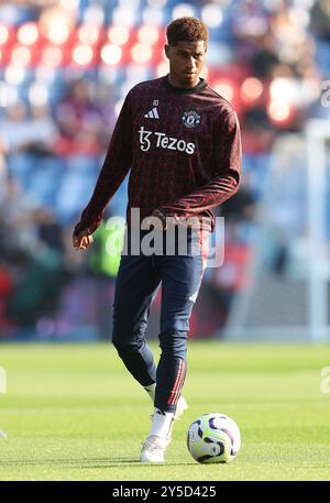 London, Großbritannien. September 2024. Marcus Rashford von Manchester United wärmt sich vor dem Spiel der Premier League im Londoner Selhurst Park auf. Der Bildnachweis sollte lauten: Paul Terry/Sportimage Credit: Sportimage Ltd/Alamy Live News Stockfoto