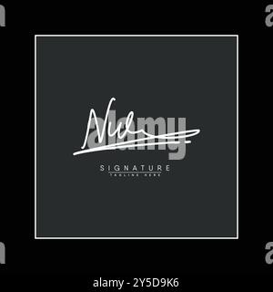 Simple Signature Logo für Alphabet NW – handschriftliche Signatur für Fotografie und Modegeschäft Stock Vektor