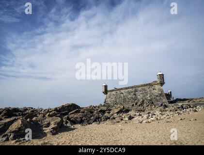 Castelo do queijo altes Wahrzeichen der Festung im Strandviertel foz do douro von porto portugal Stockfoto