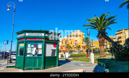 LIDO DI OSTIA – ROM, Informationsbüro an der Piazza Anco Marzio, Ostia Lido, Rom, Italien Stockfoto