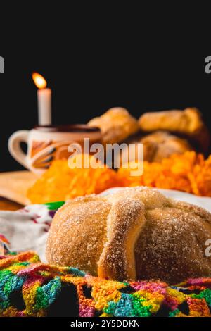 Fotos vom Brot der Toten bei den Feierlichkeiten zum Totentag in Mexiko Stockfoto