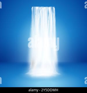 Wasserfall Fluss Vektor isolierter Strom Berg Wasserfall transparenter Hintergrund abstraktes Konzept. Stock Vektor