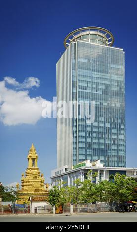 Canadia Bank Tower-moderne Architektur-Gebäude Wolkenkratzer im Zentrum Phnom Penh Stadt Kambodscha Stockfoto