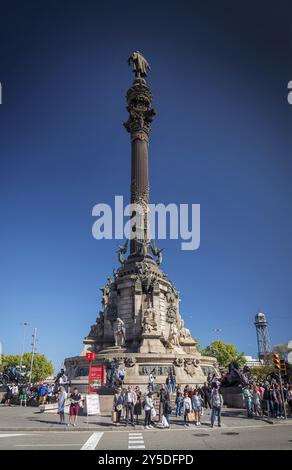 Berühmtes kolumbus-Denkmal Wahrzeichen in Port vell im Zentrum von barcelona spanien Stockfoto