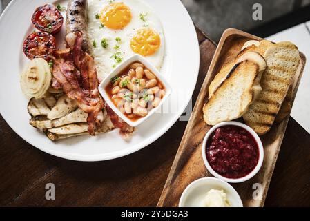 Traditionelles englisches Frühstücksmenü Stockfoto