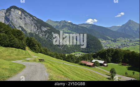 Blick auf Au im Bregenzerwald, Vorarlberg, Österreich, Blick auf Au im Bregenzerwald, Österreich, Europa Stockfoto