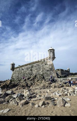 Castelo do queijo altes Wahrzeichen der Festung im Strandviertel foz do douro von porto portugal Stockfoto