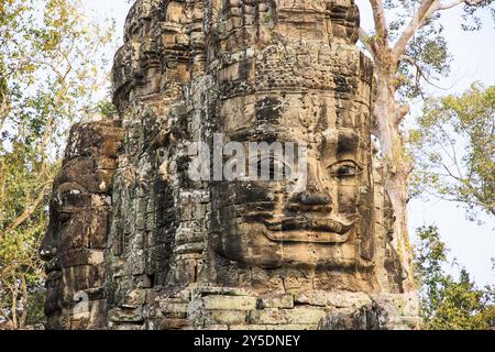 Das Nordtor von Angkor Thom in Kambodscha Stockfoto