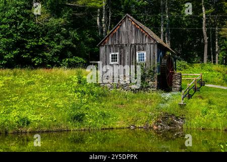 Die Old Orton Family Grist Mill in Rockingham, Vermont. Stockfoto