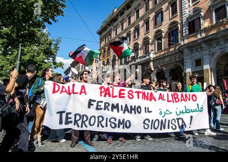 Rom, Italien. September 2024. Demonstration in Rom, um den Völkermord am palästinensischen Volk zu stoppen. (Foto: Patrizia Cortellessa/Pacific Press) Credit: Pacific Press Media Production Corp./Alamy Live News Stockfoto