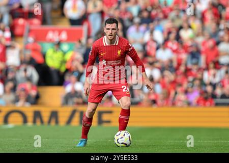 Liverpool, Großbritannien. September 2024. Andrew Robertson von Liverpool im Einsatz während des Premier League-Spiels Liverpool gegen Bournemouth in Anfield, Liverpool, Vereinigtes Königreich, 21. September 2024 (Foto: Cody Froggatt/News Images) in Liverpool, Vereinigtes Königreich am 21. September 2024. (Foto: Cody Froggatt/News Images/SIPA USA) Credit: SIPA USA/Alamy Live News Stockfoto
