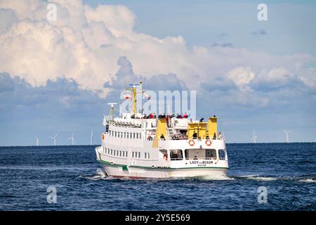 Ausflugsboot Lady ab Büsum, hin- und Rückfahrt zu den Kreidefelsen von Rügen, im Nationalpark Jasmund, Blick auf die Ostsee zwischen Sassnitz und Loh Stockfoto