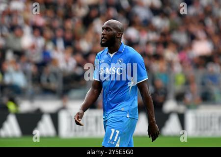 Romelu Lukaku SSC Napoli beim Spiel der Serie A 2024/25 zwischen Juventus FC und SSC Napoli im Allianz Stadion am 21. September 2024 in Turin, Italien - ph Giuliano Marchisciano während des Spiels Juventus FC gegen SSC Napoli, italienisches Fußball-Spiel der Serie A in Turin, Italien, 21. September 2024 Stockfoto