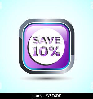 Sparen Sie 10 Prozent, Symbol-Design-Illustration, Rabattschild Stock Vektor