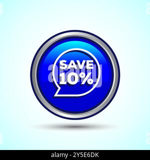 Sparen Sie 10 Prozent, Symbol-Design-Illustration, Rabattschild Stock Vektor