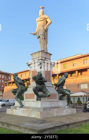 Das Denkmal der vier Mauren (Monumento dei Quattro Mori) wurde kürzlich restauriert, Livorno, Toskana, Italien Stockfoto