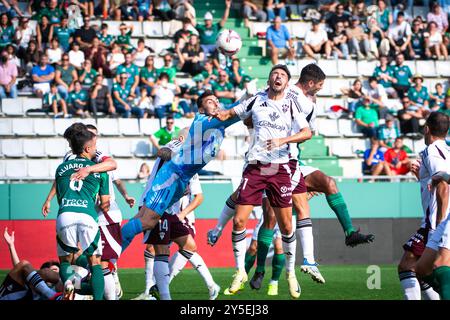 Ferrol, Spanien. 21. September 2024. Hypermotion League. Tag 6. Racing Club Ferrol gegen Albacete Balompie. Ein Malata-Stadion. Stockfoto