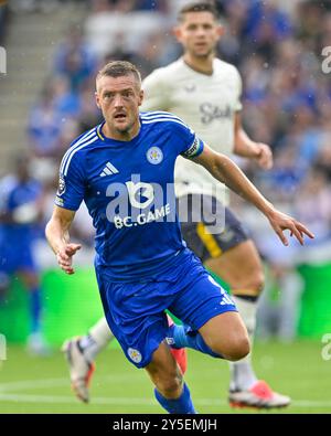 Jamie VARDY (Leicester City) während des Premier League-Spiels Leicester City gegen Everton im King Power Stadium, Leicester, Großbritannien, 21. September 2024 (Foto: Mark Dunn/News Images) Stockfoto