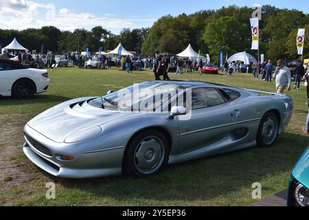 Beesd, Niederlande – 13. September 2024: Ein silberner Jaguar XJ220 Stockfoto