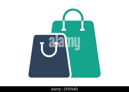 Einkaufstaschen-Symbol. Symbolstil durchgehend. Symbol für Rechnung und Zahlung. Vektorillustration für Geschäftselemente Stock Vektor