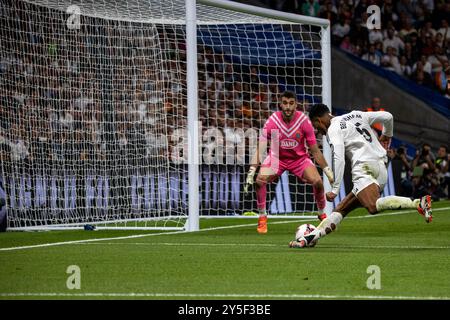 Real Madrid besiegte Espanyol de Barcelona 4-1 im Santiago Bernabeu Stadion in einer neuen Runde der spanischen Meisterschaft in der ersten Liga. Stockfoto