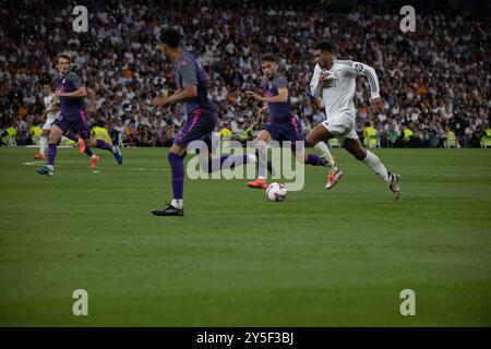 Real Madrid besiegte Espanyol de Barcelona 4-1 im Santiago Bernabeu Stadion in einer neuen Runde der spanischen Meisterschaft in der ersten Liga. Stockfoto