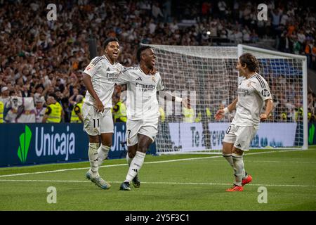 Real Madrid besiegte Espanyol de Barcelona 4-1 im Santiago Bernabeu Stadion in einer neuen Runde der spanischen Meisterschaft in der ersten Liga. Stockfoto