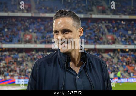 Basel, Schweiz. September 2024. Basel, Schweiz, 21. September 2024: Praesident David Degen (Praesident Basel) vor dem Fußballspiel der Super League zwischen dem FC Basel 1893 und dem FC Zürich im St. Jakob Park in Basel. Philipp Kresnik (Philipp Kresnik/SPP) Credit: SPP Sport Press Photo. /Alamy Live News Stockfoto