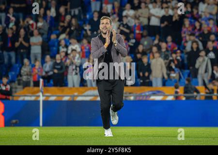 Basel, Schweiz. September 2024. Basel, Schweiz, 21. September 2024: Adoption zu Fabian frei (Basel) vor dem Super League-Fußballspiel zwischen dem FC Basel 1893 und dem FC Zürich im St. Jakob Park in Basel. Philipp Kresnik (Philipp Kresnik/SPP) Credit: SPP Sport Press Photo. /Alamy Live News Stockfoto