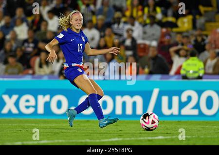 Bogota, Kolumbien. September 2024. El Campin Stadion Maddie Dahlien aus den Vereinigten Staaten spielte am 21. Samstag im El Campin Stadion um den dritten Platz bei der FIFA U-20-Frauen-Weltmeisterschaft Kolumbien 2024. 30761 (Julian Medina/SPP) Credit: SPP Sport Press Photo. /Alamy Live News Stockfoto