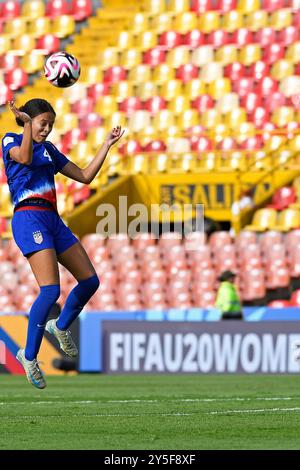 Bogota, Kolumbien. September 2024. Jordyn Bugg aus den Vereinigten Staaten beim Spiel der FIFA U-20-Frauen-Weltmeisterschaft Kolumbien 2024 auf dem dritten Platz zwischen den Vereinigten Staaten und den Niederlanden im El Campin Stadium in Bogota am 21. September 2024. Foto: Julian Medina/DiaEsportivo/Alamy Live News Credit: DiaEsportivo/Alamy Live News Stockfoto